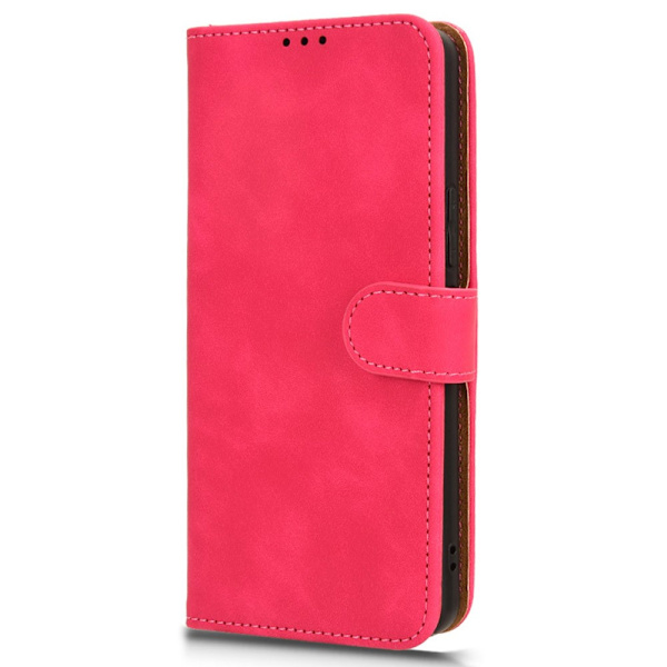 SKALO Asus ROG Phone 8 5G Matt PU-læderpungetui - Cerise Cerise
