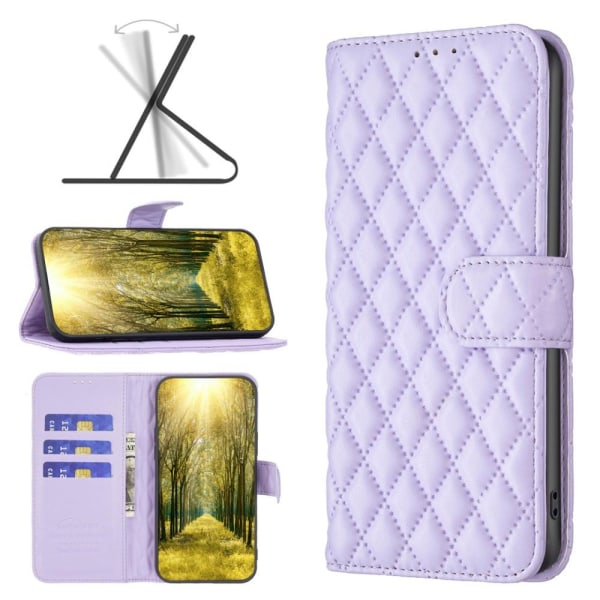 SKALO iPhone 15 Pro BINFEN COLOR Tikattu Lompakko - Violetti Purple