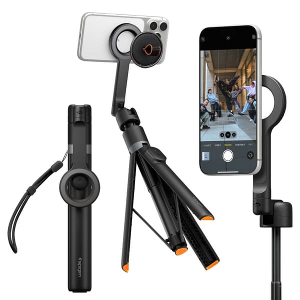 Spigen S582W Selfie stick med stativ MagSafe Bluetooth 1,66m - Sort Black