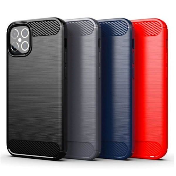SKALO iPhone 12 Pro Max Armor Carbon Stødsikker TPU-cover - Vælg farve Red