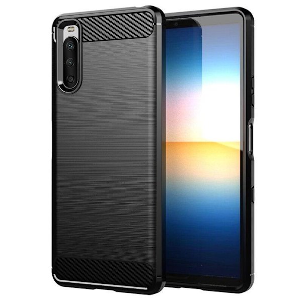SKALO Sony Xperia 10 III Armor Carbon Stødsikker TPU-cover - Vælg farve Black