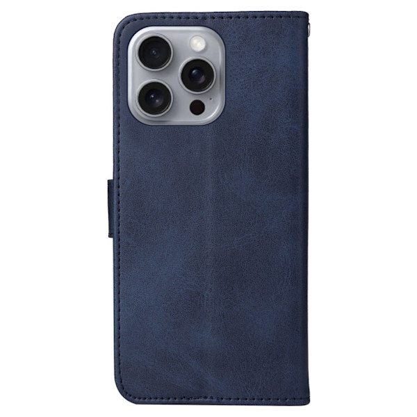 SKALO iPhone 16 Pro Max PU-læder Pungetui - Vælg farve Blue