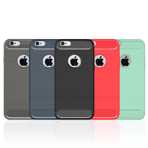 SKALO iPhone 6/6S Armor Carbon Stødsikker TPU-cover - Vælg farve Black