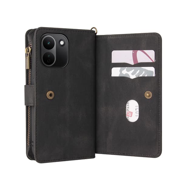 SKALO KT-2 Big Wallet 17-RUM Flip Cover til Xiaomi Redmi Note 17 Pro Max - Sort Black