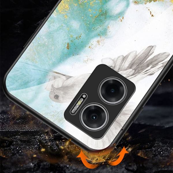 SKALO Xiaomi Redmi 10 5G Marmor hærdet glas TPU Cover - #2 Multicolor