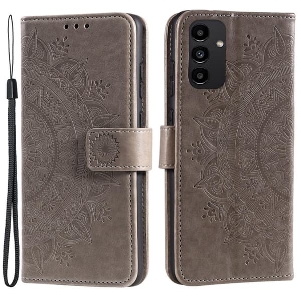 SKALO Samsung A13 4G Mandala Plånboksfodral - Grå grå