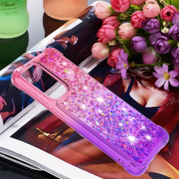 SKALO Samsung A33 5G Kvicksand Glitter Hjärtan TPU-skal - Rosa-Lila multifärg