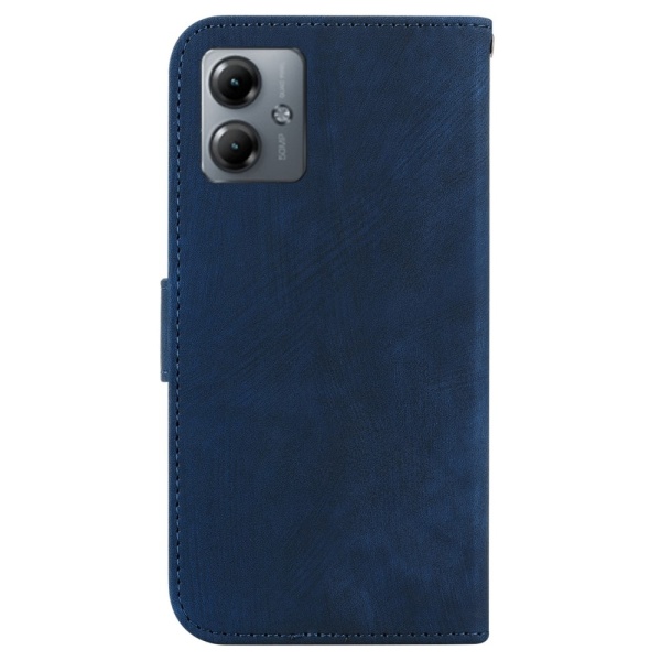 SKALO Motorola Moto G14 Embossed Tiger Plånbok - Mörkblå Mörkblå