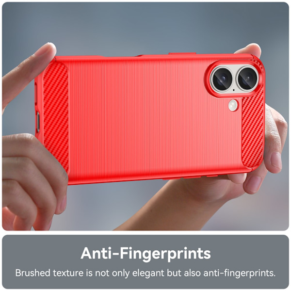 SKALO iPhone 16 Armor Carbon Stødsikker TPU-cover - Vælg farve Red