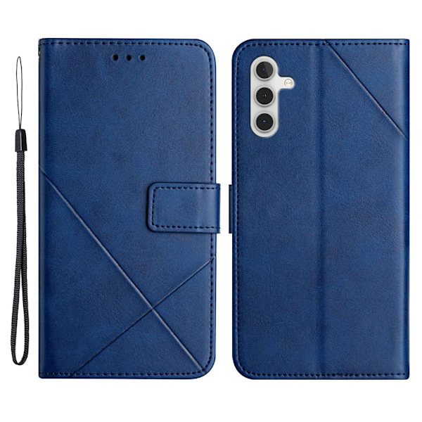 SKALO Samsung A34 5G Embossed Plånboksfodral i PU-Läder - Blå Blå