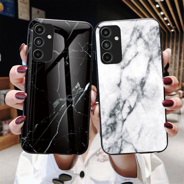 SKALO Samsung A15 4G Marmor Härdat Glas TPU-skal - Motiv 1 multifärg