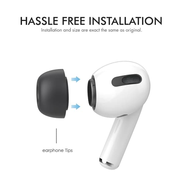 AHASTYLE AirPods Pro 1/2 Silikone Ørepropper Sort - Small Black