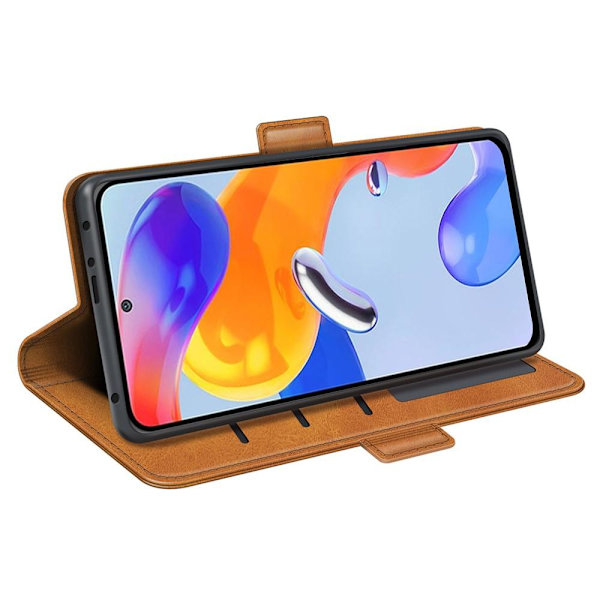 SKALO Xiaomi Redmi Note 11 Pro Premium Wallet Flip Cover - Lys brun Light brown