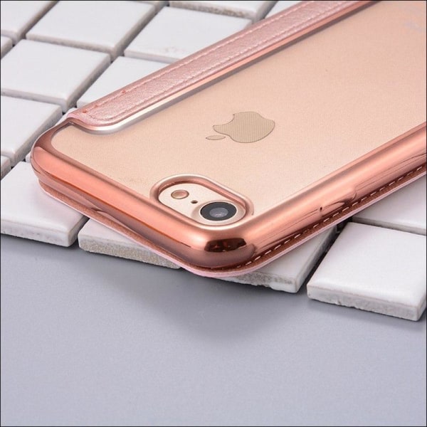 SKALO iPhone SE (2020/2022) Lompakkokotelo TPU Ultra Ohut - Vali Gold