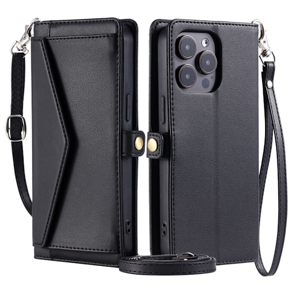 SKALO iPhone 16 Pro Max Evelope Clutch 5-RUM - Sort Black