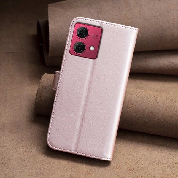 Motorola Moto G84 5G BINFEN COLOR Embossed Plånboksfodral - Rosé Rosa guld