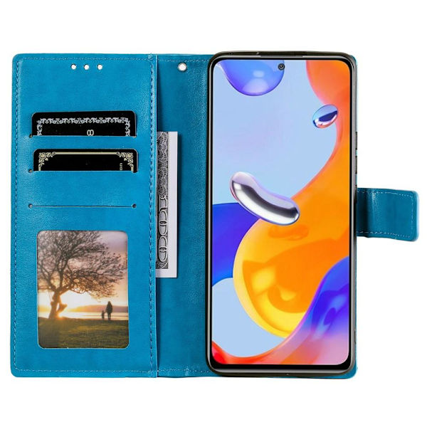 SKALO Xiaomi Redmi Note 11 Pro Mandala lompakkokotelo - Sininen Blue