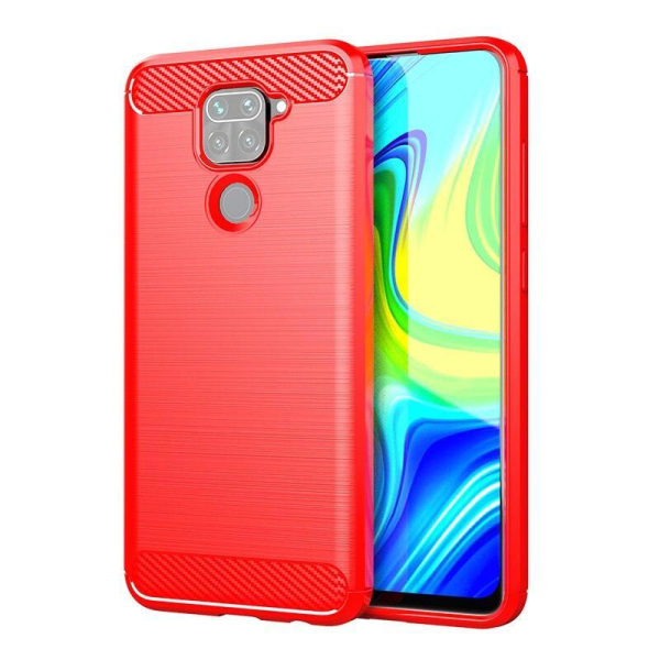 Stødsikker Armour Carbon TPU etui Xiaomi Redmi Note 9 - mere farve Red