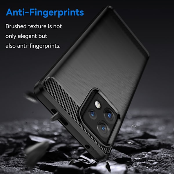 SKALO Motorola Edge 40 Pro 5G Armor Carbon Stöttåligt TPU-skal - Fler färger Svart