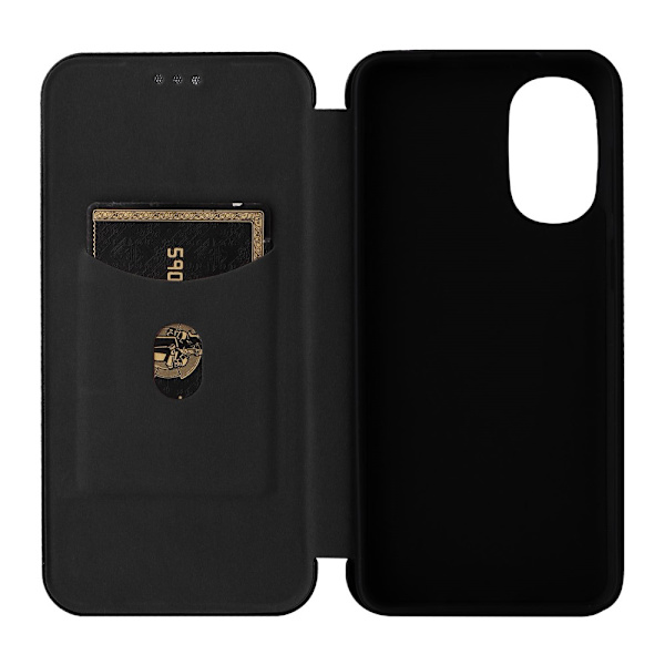 SKALO Motorola Moto G52 Carbon Fiber Lompakkokotelo - Musta Black
