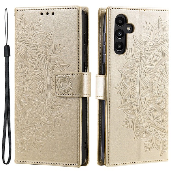 SKALO Samsung S24 FE Mandala Flip Cover - Guld Gold