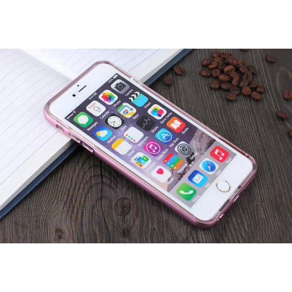 TPU silikonskal med färgad ram iPhone 6/6S Silver