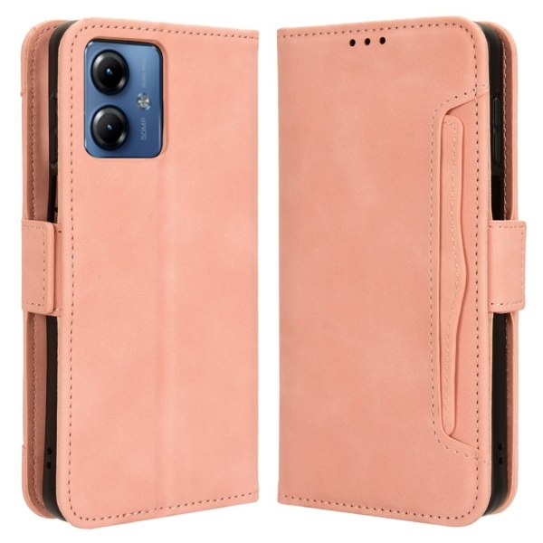 SKALO Motorola Moto G14 6-lokeroa Lompakkokotelo - Pinkki Pink