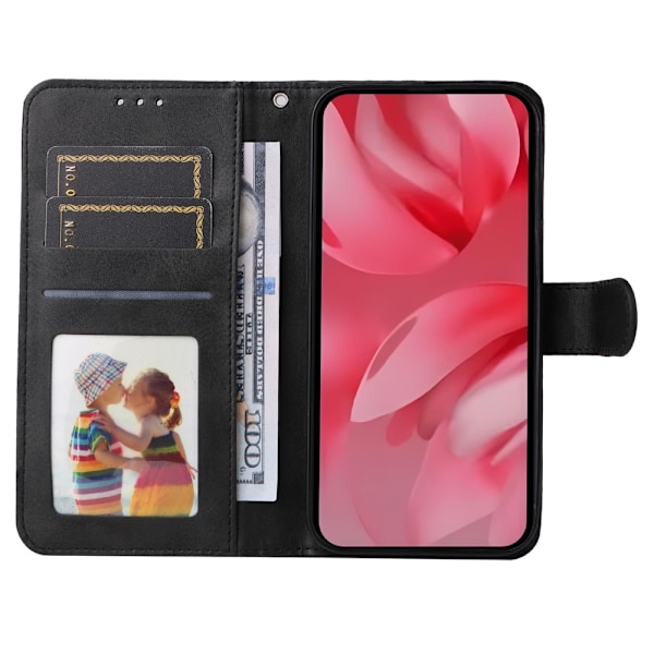 SKALO Google Pixel 9a PU-læder Flip Cover - Vælg farve Black