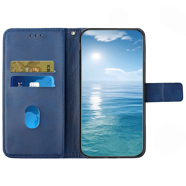 SKALO Xiaomi Redmi Note 12 4G Embossed Plånboksfodral i PU-Läder - Blå Blå