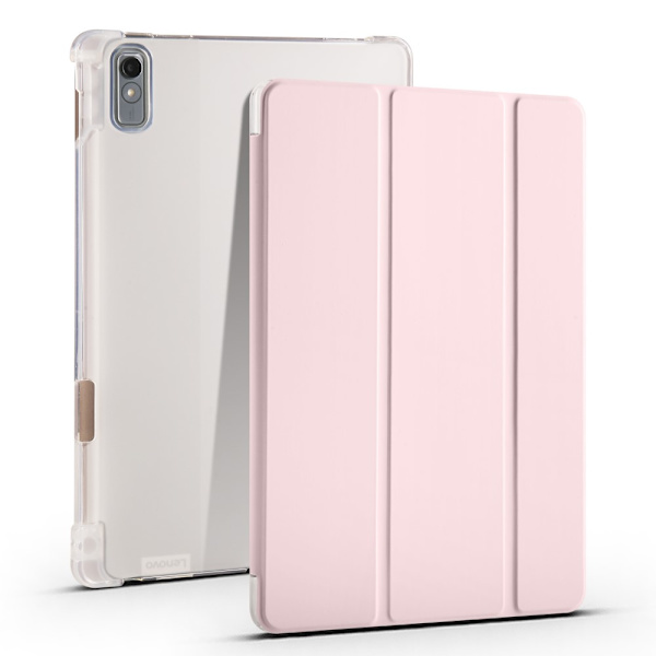 SKALO Lenovo Tab P11 Gen 2 Trifold Fodral med Transparent Baksida - Rosa Rosa