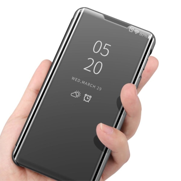 SKALO Samsung S22 Clear View Mirror Case - Sort Black