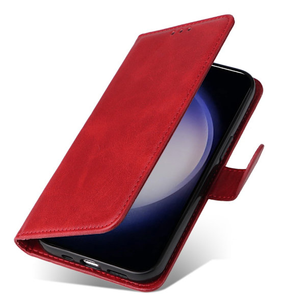 SKALO Samsung S24+ PU-Läder Plånboksfodral - Fler färger Röd