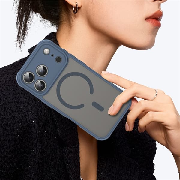 SKALO Mat Hybrid Cover til iPhone 18 Pro - Blå Blue