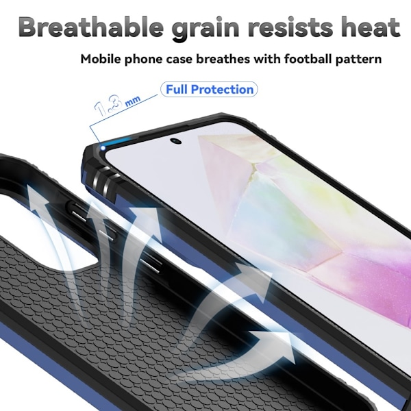 SKALO Samsung A56 5G Armor Metallirengas Kameraliukusuoja Suojakuori - Sininen Blue