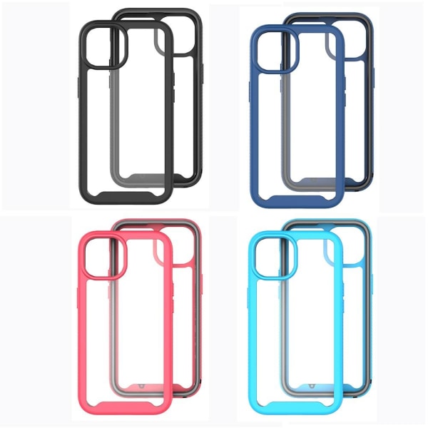 SKALO iPhone 14 Stødsikker Clear Hybrid Cover - Sort Black