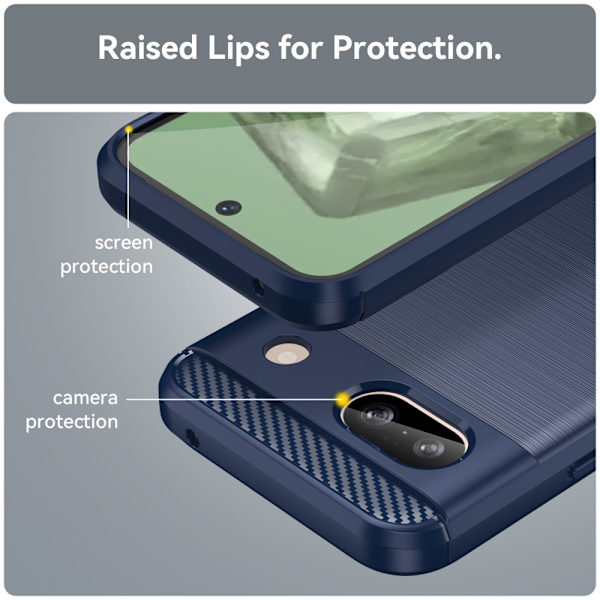 SKALO Google Pixel 8a Armor Carbon Stöttåligt TPU-skal - Fler färger Blå