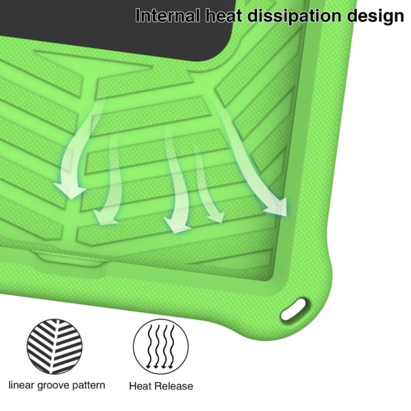 SKALO Lenovo Tab M10 FHD Plus 10.3" Extra Shock Resistant Armor Spider Mesh kuori olkahihnalla - Vihreä Green