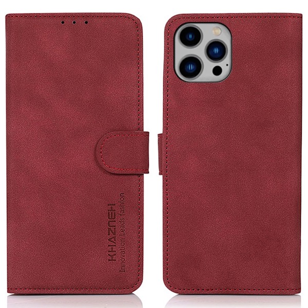 SKALO iPhone 16 Pro KHAZNEH Pungetui i PU-læder - Rød Red