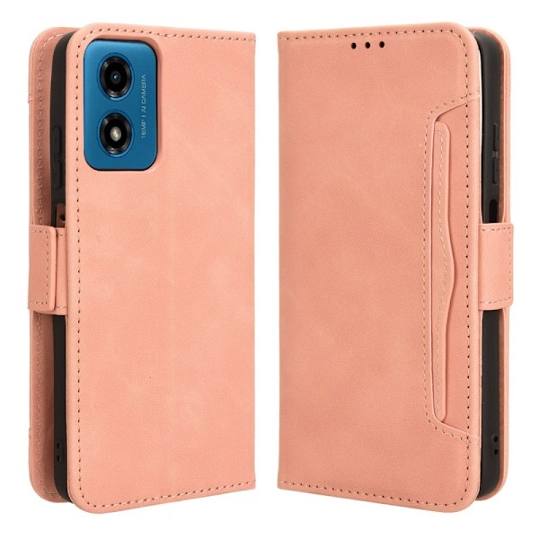 SKALO Motorola Moto E14 4G 6-lokeroa Lompakkokotelo - Pinkki Pink