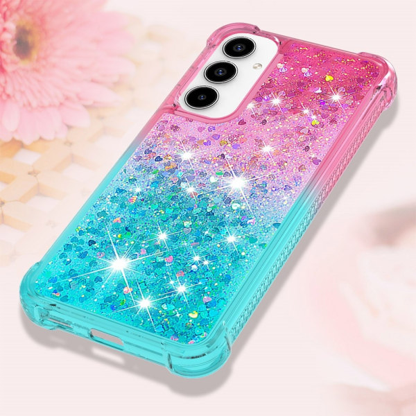 SKALO Samsung A55 5G Kvicksand Glitter Hjärtan TPU-skal - Rosa-T multifärg