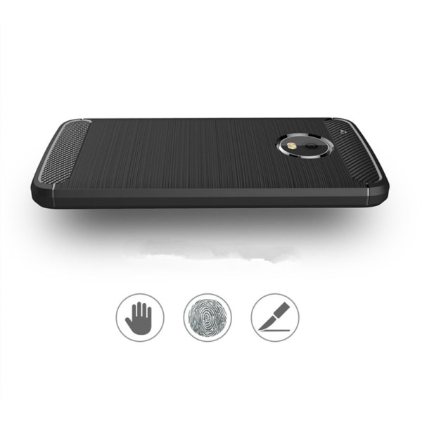 Iskunkestävä Armor Carbon TPU-suoja Moto G5 Plus - enemmän värejä Grey