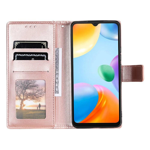 SKALO Xiaomi Redmi 10C Mandala lompakkokotelo - Ruusukulta Pink gold