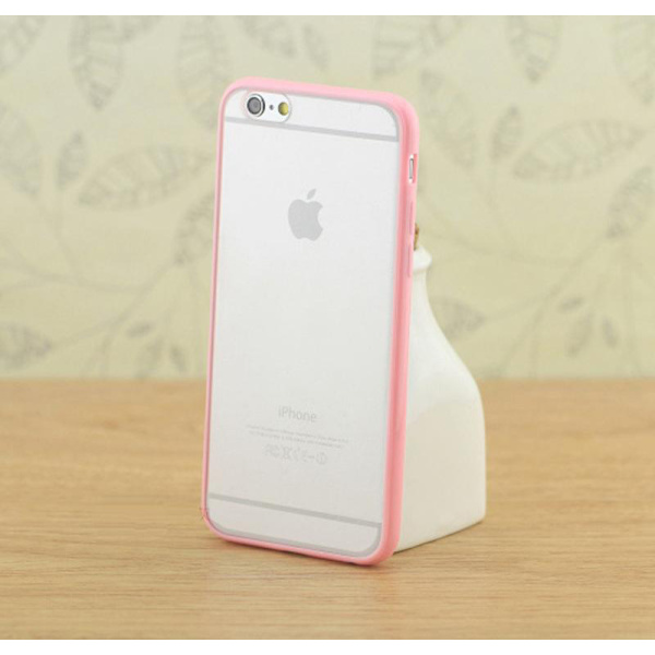 Transparent frostat skal med färgad ram iPhone 6/6S Plus - fler färger Ljusgrön