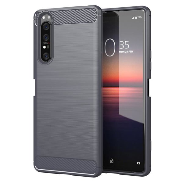 Stødsikker Armour Carbon TPU cover Sony Xperia 1 II - flere farver Grey