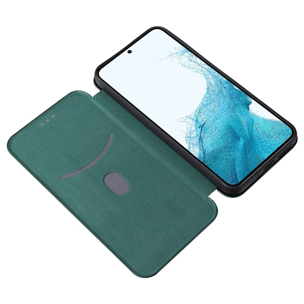 SKALO Samsung A54 5G Carbon Fiber Lompakkokotelo - Vihreä Green