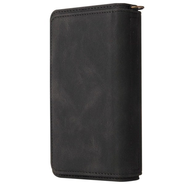 SKALO Xiaomi Redmi Note 12 4G Big Wallet 17-lokeroa Lompakkokotelo - Musta Black