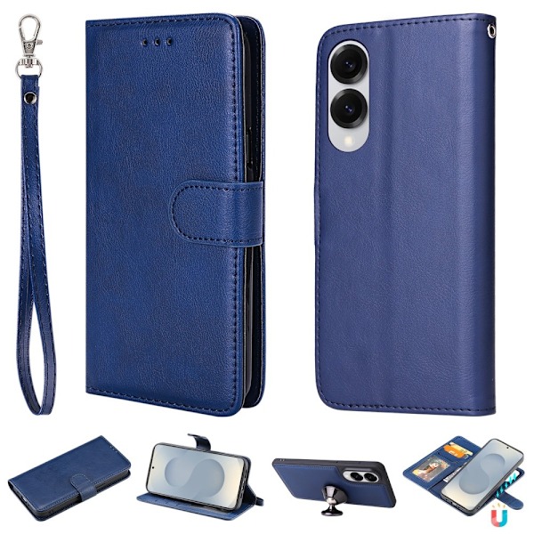 SKALO Samsung S25 Edge 2-i-1 Magnetisk Aftagelig Flip Cover - Blå Blue