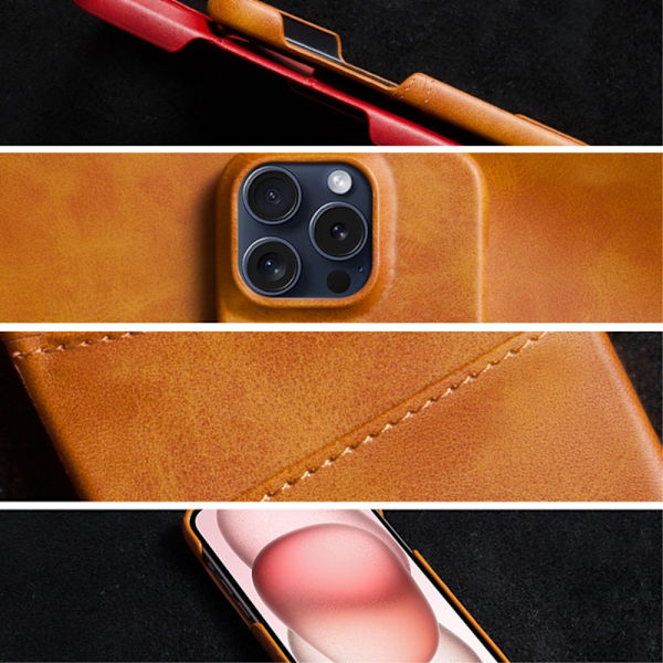 SKALO iPhone 16 Pro Max PU-Läder Korthållare Skal - Svart Svart