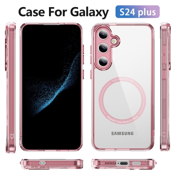 SKALO Samsung S24+ Color Bumper Magnet Skal - Rosa Rosa