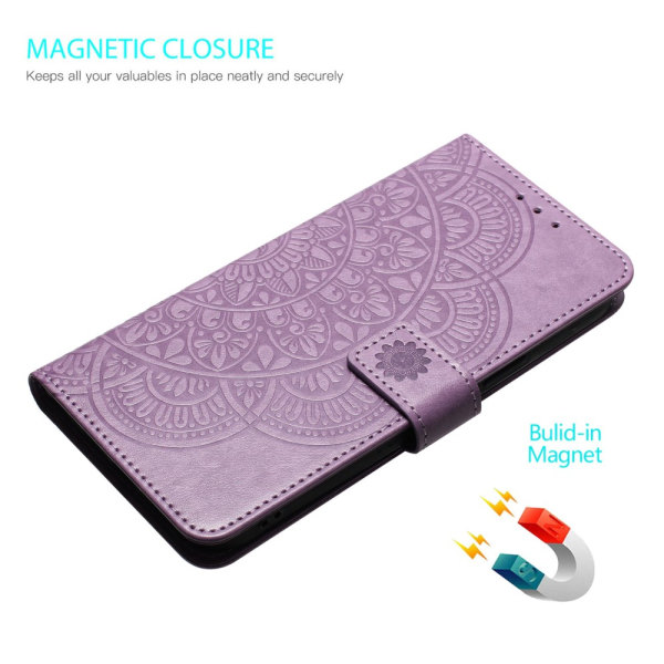 SKALO Xiaomi Redmi Note 13 Pro 5G Mandala lompakkokotelo - Violetti Purple
